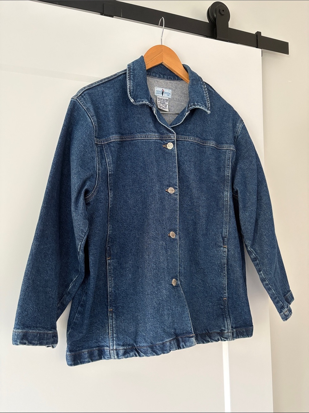 Vintage 90s Denim Chore Coat or Shacket by French Dressing - Picture 3 of 6